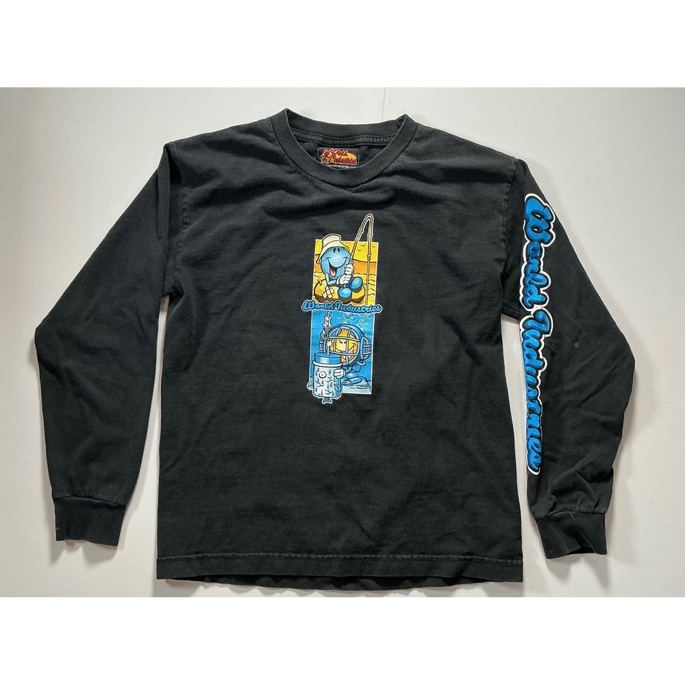 Y2K VTG World Industries Long Sleeve Shirt Kids M Black Skate Streetwear